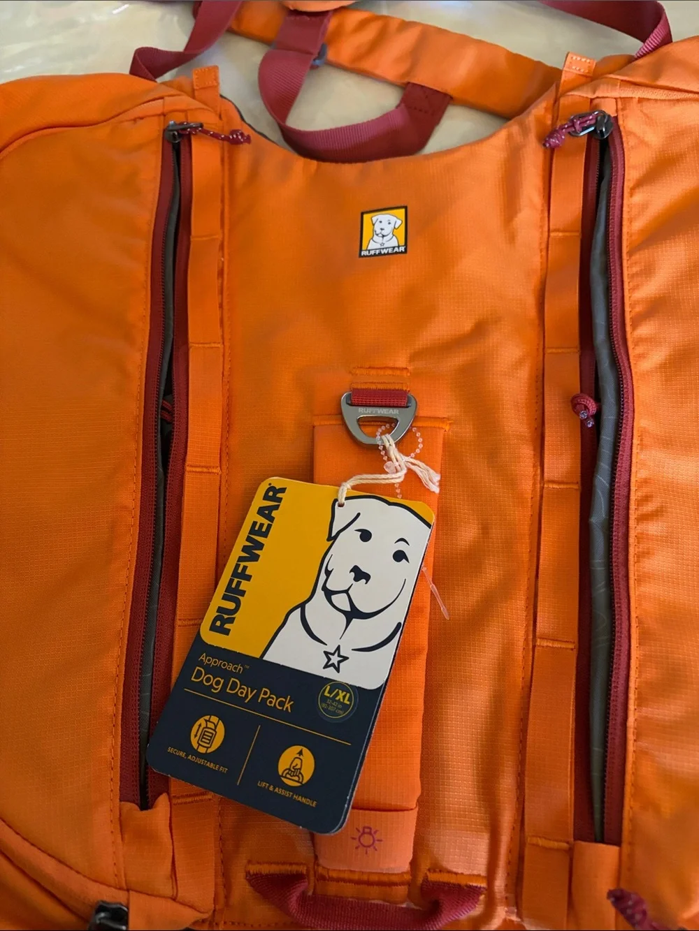 RuffWear Orange and Red Pet Travel Duffel